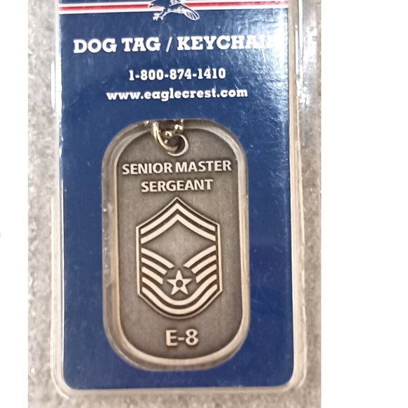 Senior Master Sergeant E-8 Dog Tag/Keychain - Picture 1 of 2